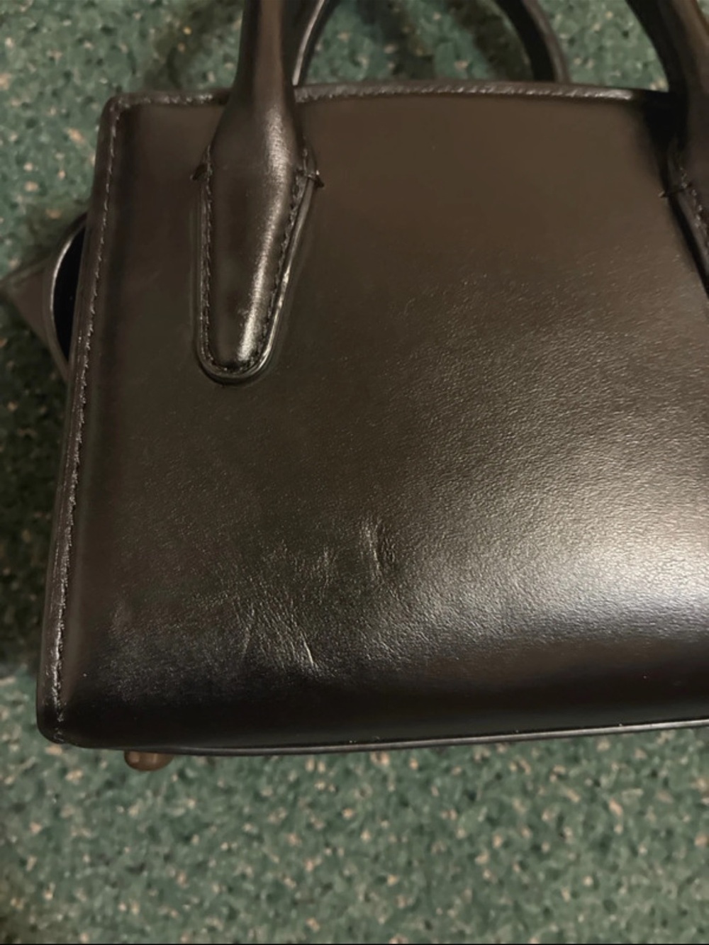 Coach Andrea Mini Black Leather Top-Handle Carryall Crossbody - Picture 5 of 11